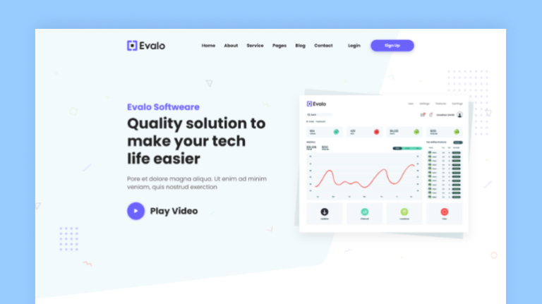 Evalo – Minimal SaaS Startup & Agency Html Template