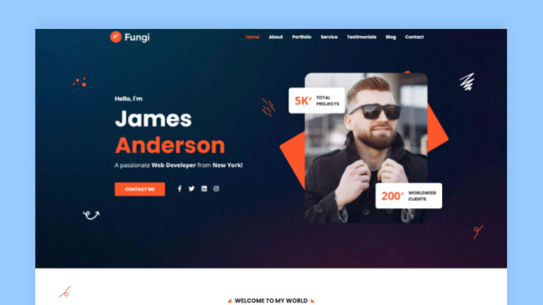 Fungi – Personal Portfolio Html Template