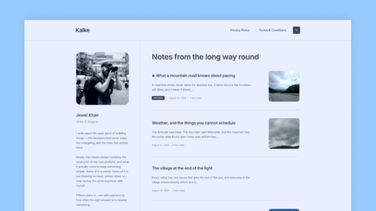 Kalke – Personal Blog WordPress Block Theme