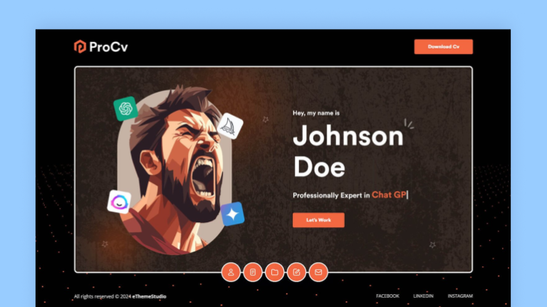 ProCv – CV Resume & Personal Portfolio HTML Template