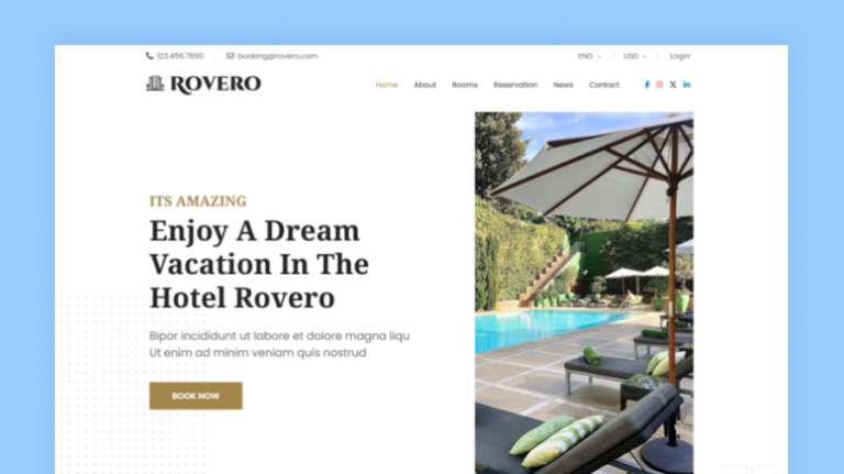 Rovero – Hotel & Booking Service HTML Template