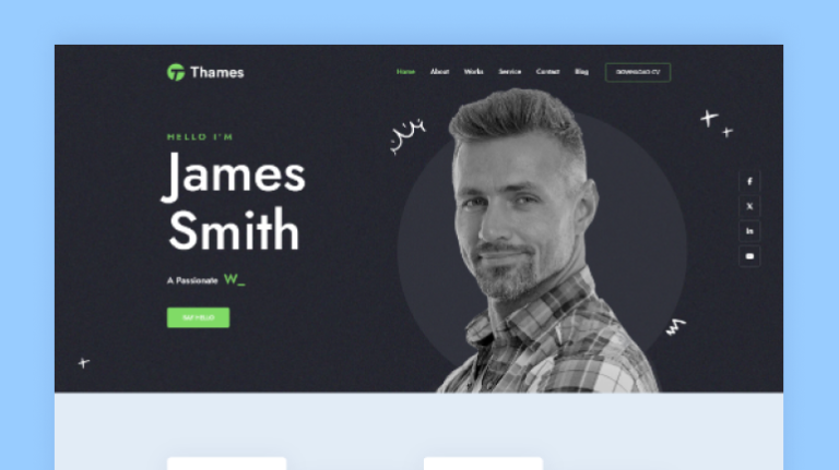 Thames – One Page Personal Portfolio HTML Template